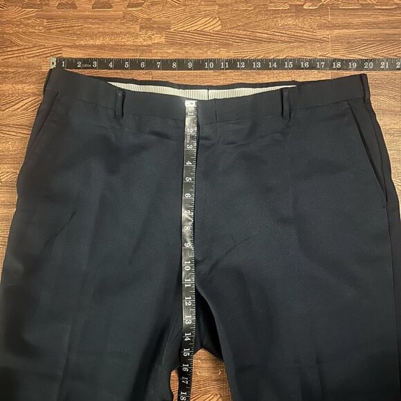 Mens Navy Blue Flat Front Dress Pants Size 42 X 31 Formal Business Career - Picture 7 of 7